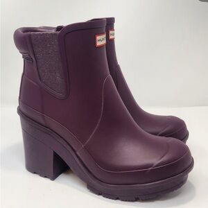 Hunter Women's Aubergine(Plum) Chelsea Boots
